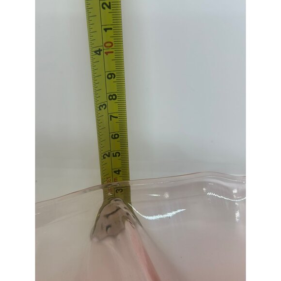 VTG Pink Depression Glass Divided Relish Dish & Leaf-Shaped Serving Tray Set - Picture 7 of 9